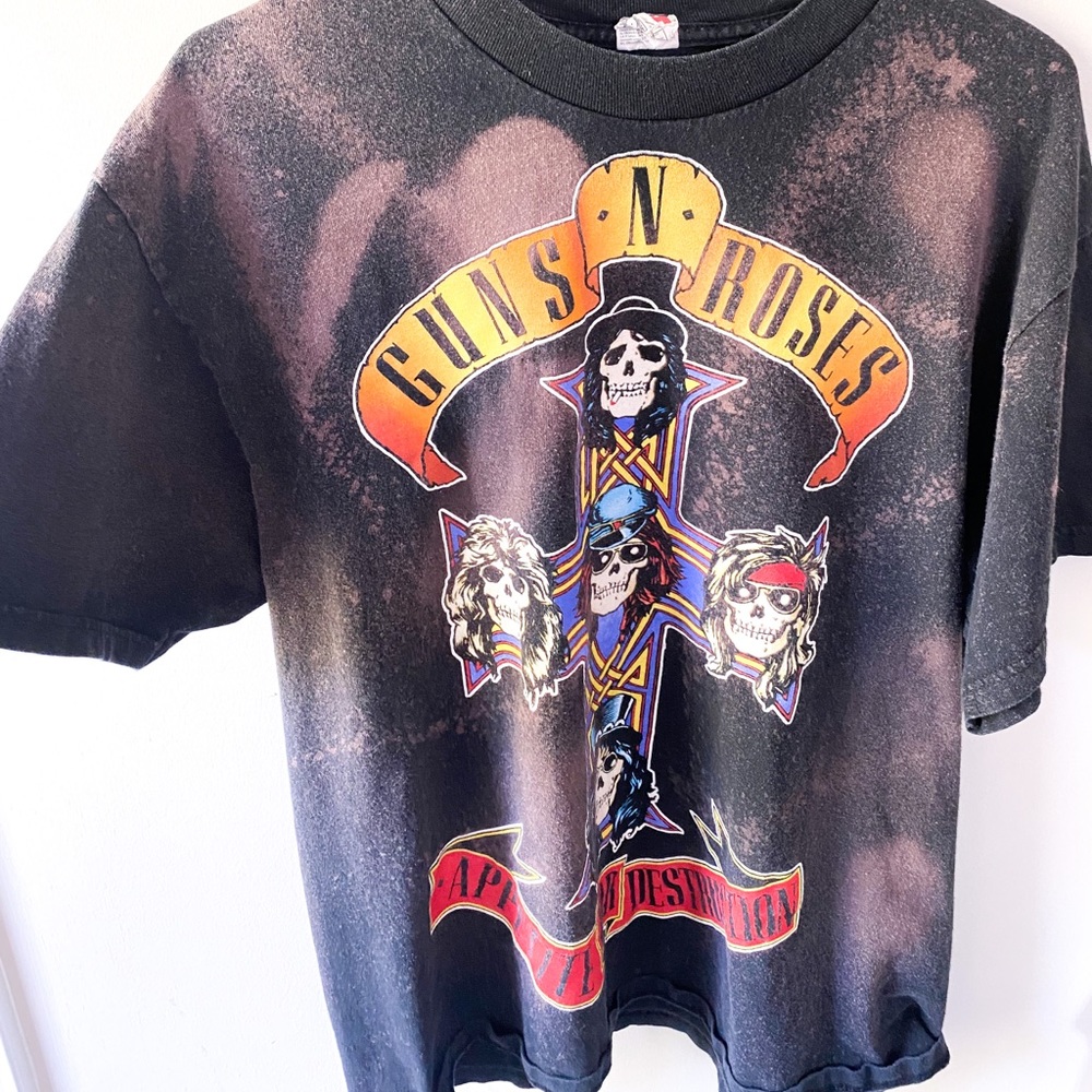 Bleached Guns N Roses band t-shirt